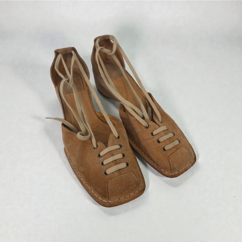 Via Spegia Beige Suede Espadrilles Size 8 - Picture 1 of 6